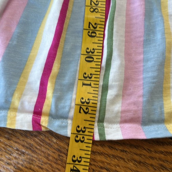 GAP stripe tank style dress. Side pockets.  Size Large.  Pinks, blue, green. - Picture 8 of 10